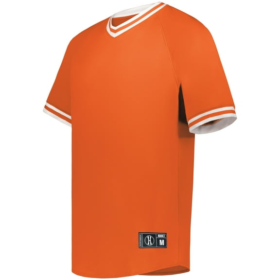 Holloway Sportswear L Boys Retro V-Neck Baseball Jersey Orange/White 221221