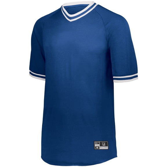 Holloway Sportswear L Boys Retro V-Neck Baseball Jersey Royal/White 221221