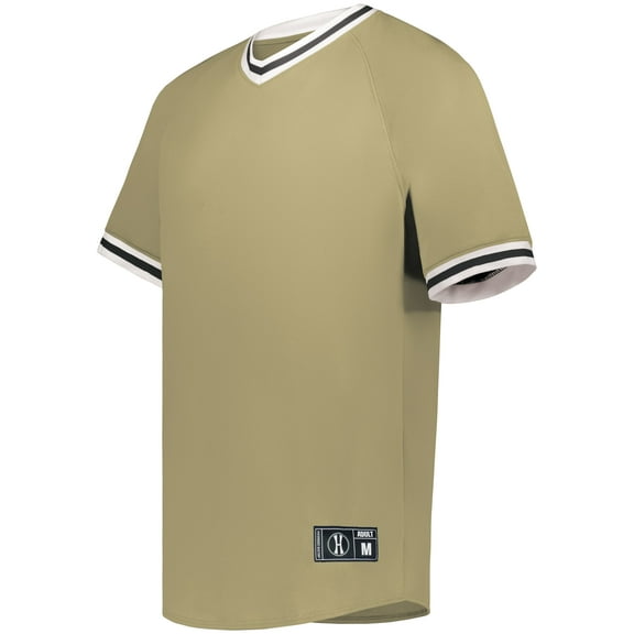 Holloway Sportswear L Boys Retro V-Neck Baseball Jersey Vegas Gold/White/Black 221221