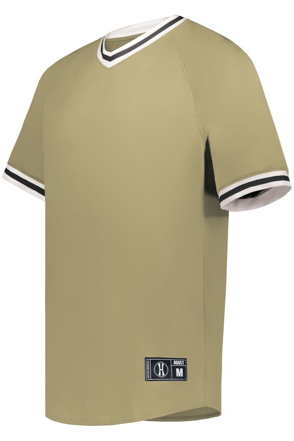 Sportswear L Boys Retro V-Neck Baseball Jersey Vegas Gold/White/Black 221221