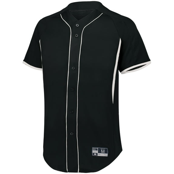 Holloway Sportswear L Game7 Full-Button Baseball Jersey Black/White 221025