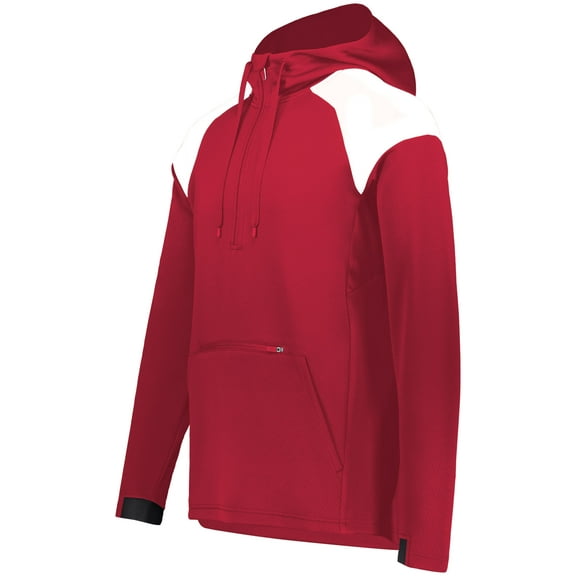 Holloway Sportswear L Limitless 1/4 Zip Hoodie Scarlet/White 222584