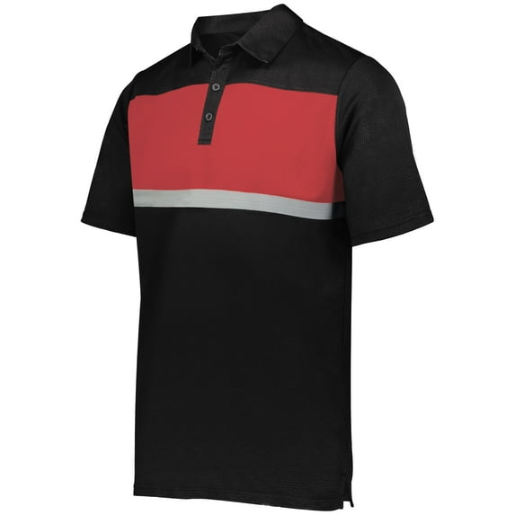 Holloway Sportswear L Prism Bold Polo Black/Scarlet 222576