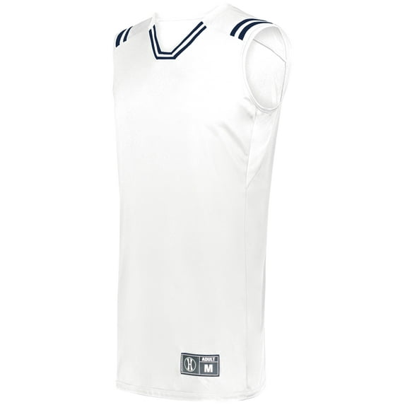 Holloway Sportswear L Retro Basketball Jersey White/Navy 224076