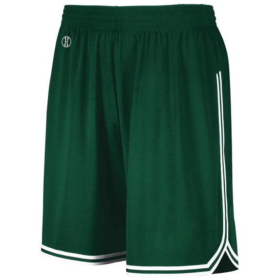 Holloway Sportswear L Retro Basketball Shorts Forest/White 224077
