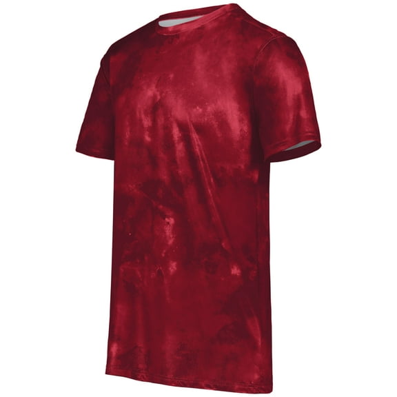 Holloway Sportswear L Stock Cotton-Touch Poly Tee Scarlet Cloud Print 222596