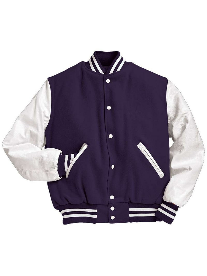 Holloway Sportswear L Varsity Jacket Dark Purple/White 224183