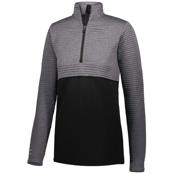 Holloway Sportswear L Womens 3D Regulate Pullover Black Heather/Black 229794