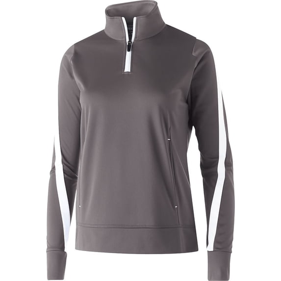 Holloway Sportswear L Womens DETERMINATION PULLOVER Graphite/White 229392