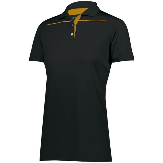 Holloway Sportswear L Womens Defer Polo Black/Gold 222761