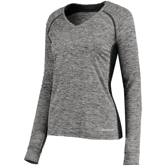 Holloway Sportswear L Womens Electrify Coolcore® Long Sleeve Tee Black Heather 222770
