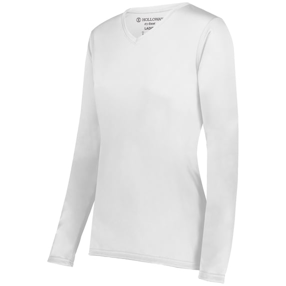 Holloway Sportswear L Womens Momentum Long Sleeve Tee White 222824