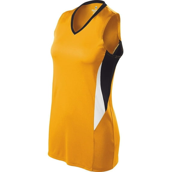 Holloway Sportswear L Womens RISE JERSEY Light Gold/Black/White 221368