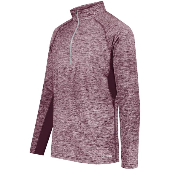 Holloway Sportswear M Boys Electrify Coolcore® 1/2 Zip Pullover Maroon Heather 222674