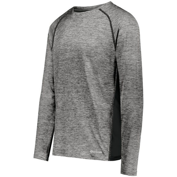 Holloway Sportswear M Boys Electrify Coolcore® Long Sleeve Tee Black Heather 222670