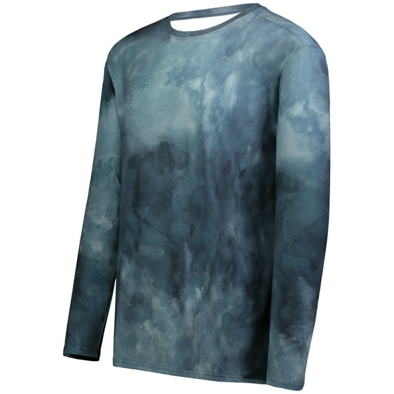 Holloway Sportswear M Cotton-Touch Poly Cloud Long Sleeve Tee Storm Cloud Print 222597