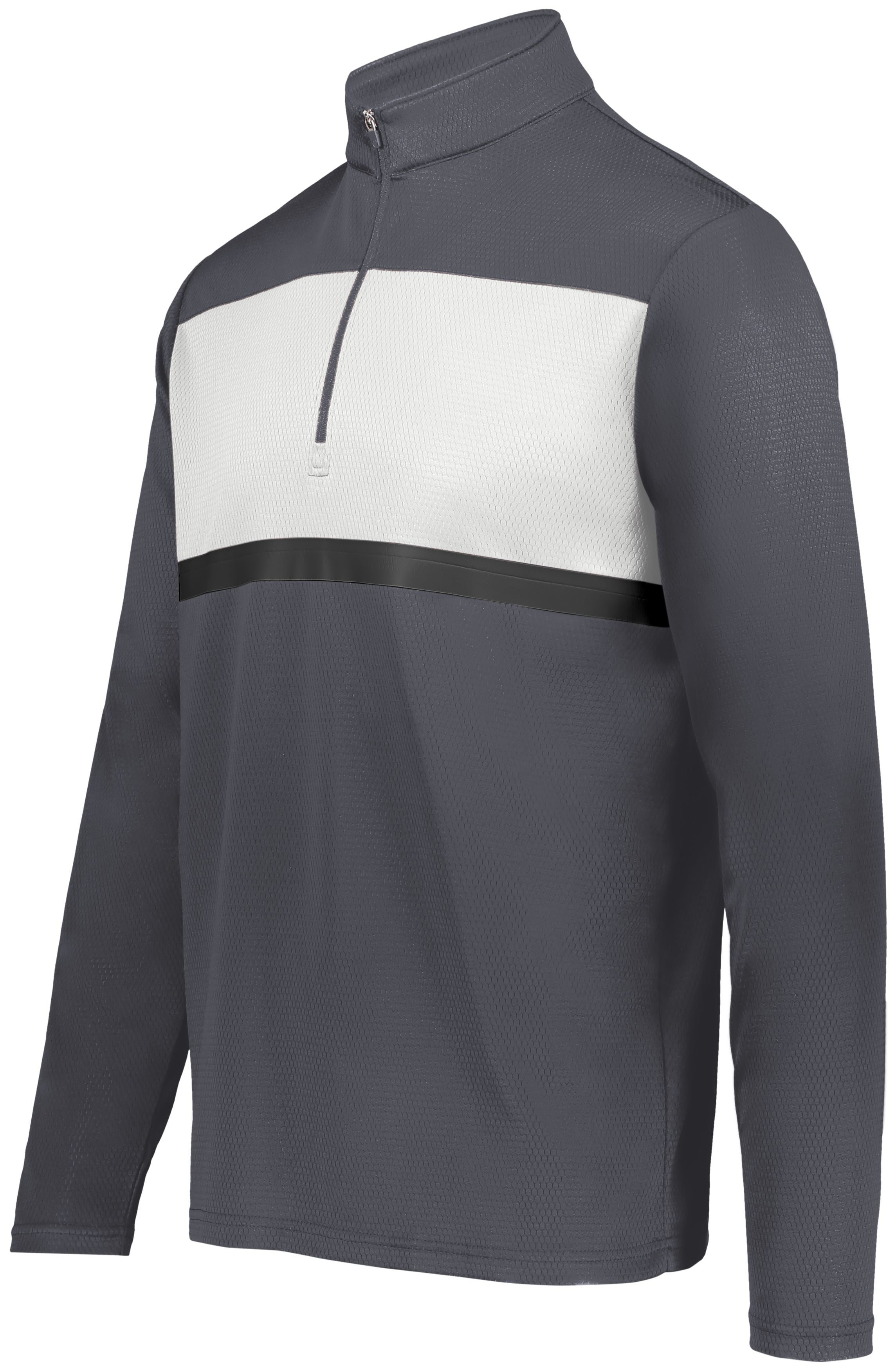 Holloway Sportswear M Prism Bold 1/4 Zip Pullover Carbon/White