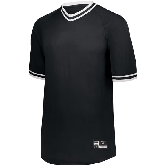 Holloway Sportswear M Retro V-Neck Baseball Jersey Black/White 221021