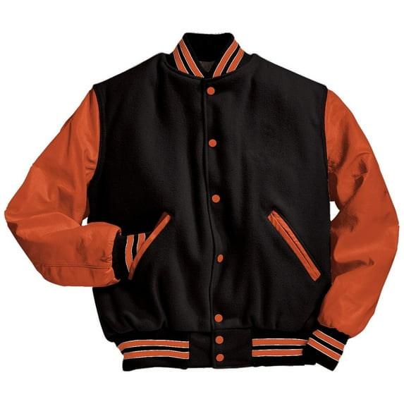 Holloway Sportswear M Varsity Jacket Black/Burnt Orange/Burnt Orange 224183