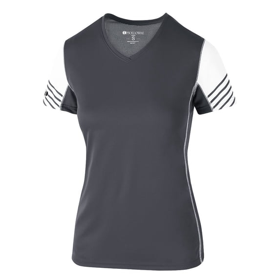Holloway Sportswear M Womens Arc Shirt Short Sleeve Carbon/White 222744