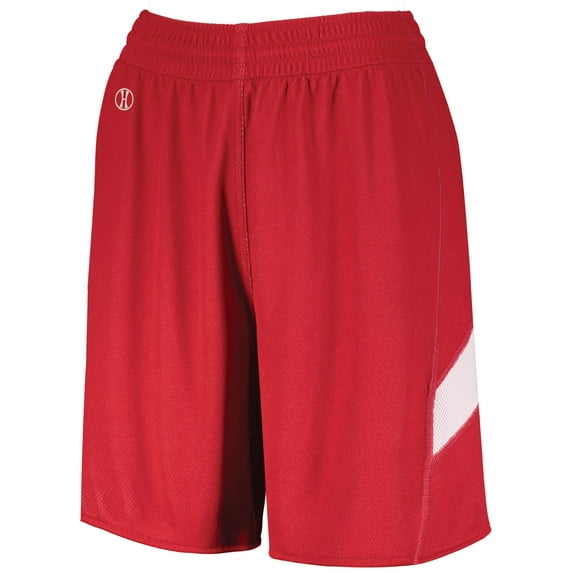 Holloway Sportswear M Womens Dual-Side Single Ply Shorts Scarlet/White 224379