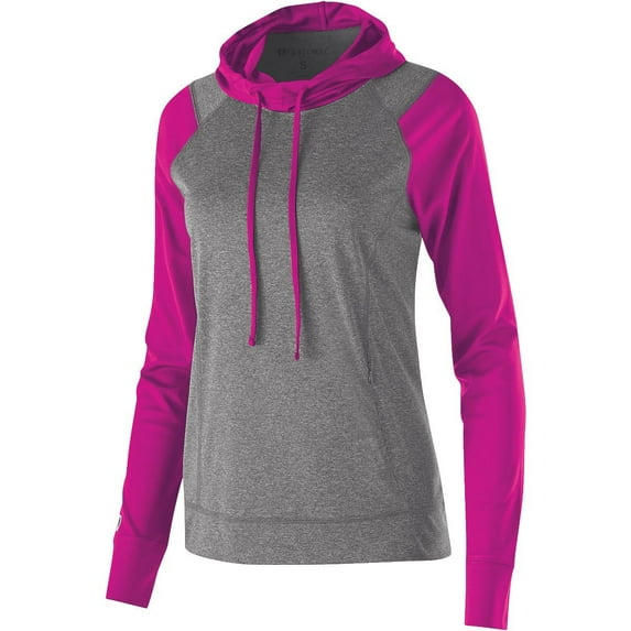 Holloway Sportswear M Womens Echo Hoodie Graphite Heather/Power Pink 222739