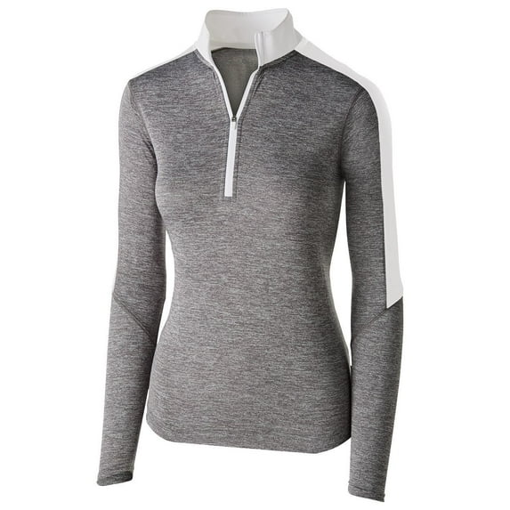 Holloway Sportswear M Womens Electrify 1/2 Zip Pullover Graphite Heather/White 222742