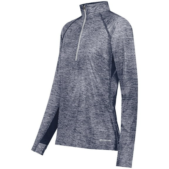 Holloway Sportswear M Womens Electrify Coolcore® 1/2 Zip Pullover Navy Heather 222774