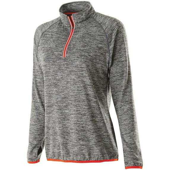 Holloway Sportswear M Womens Force Training Top Carbon Heather/Orange 222300