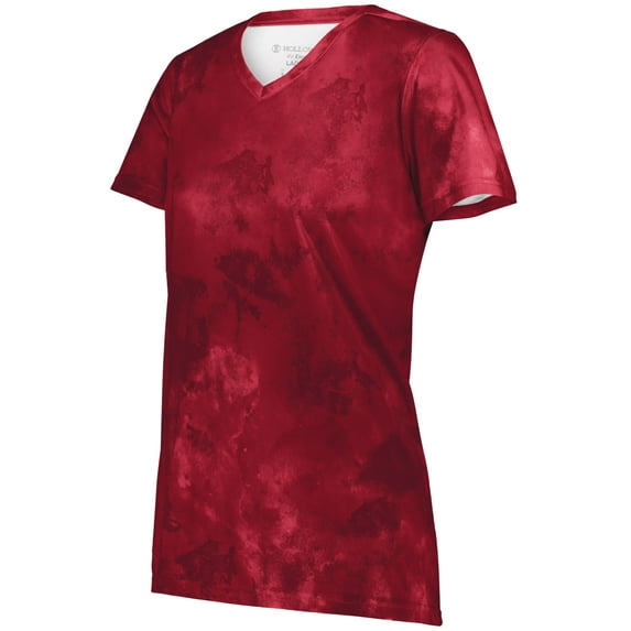 Holloway Sportswear M Womens Stock Cotton-Touch Poly Tee Scarlet Cloud Print 222796