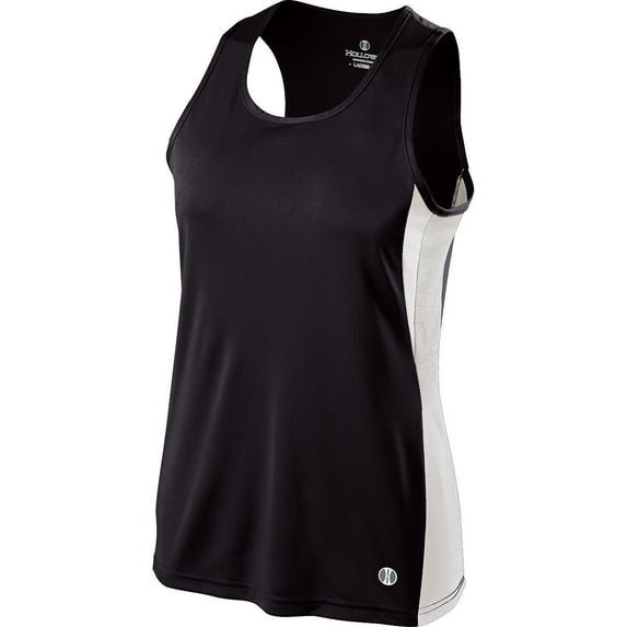 Holloway M Ladies Vertical Singlet Black/White/White 221340