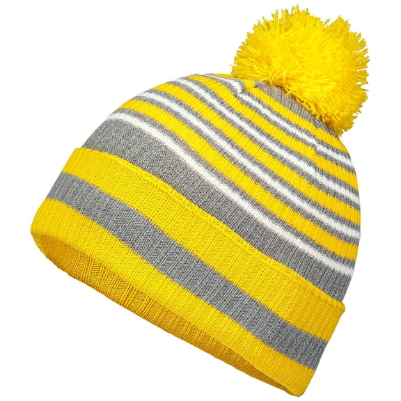 Holloway Sportswear OS Spirit Pom Beanie Gold/Heather Grey/White 223815