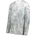 thumbnail image 1 of Holloway Sportswear S Boys Cotton-Touch Poly Cloud Long Sleeve Tee Silver Cloud Print 222697, 1 of 5