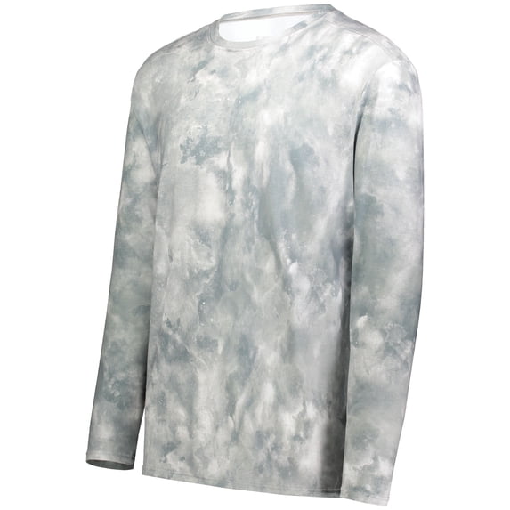 Holloway Sportswear S Boys Cotton-Touch Poly Cloud Long Sleeve Tee Silver Cloud Print 222697