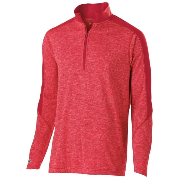 Holloway Sportswear S Boys ELECTRIFY 1/2 ZIP PULLOVER Scarlet Heather/Scarlet 222642
