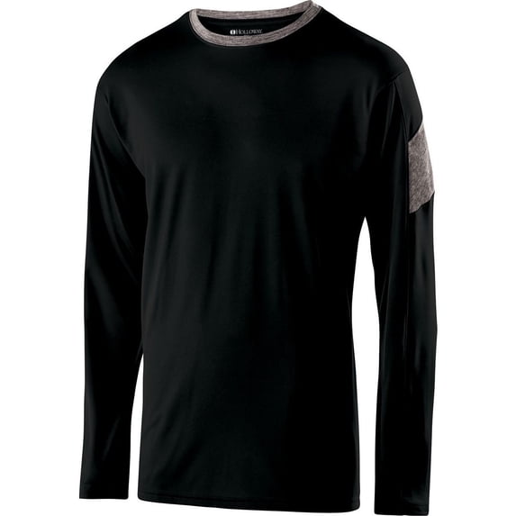 Holloway Sportswear S Boys Electron Long Sleeve Shirt Black/Graphite Heather 222627