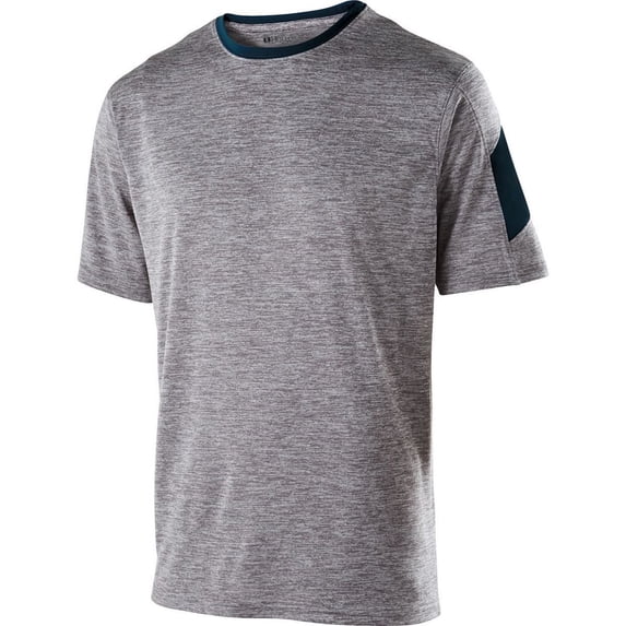 Holloway Sportswear S Boys Electron Short Sleeve Shirt Graphite Heather/Navy 222626