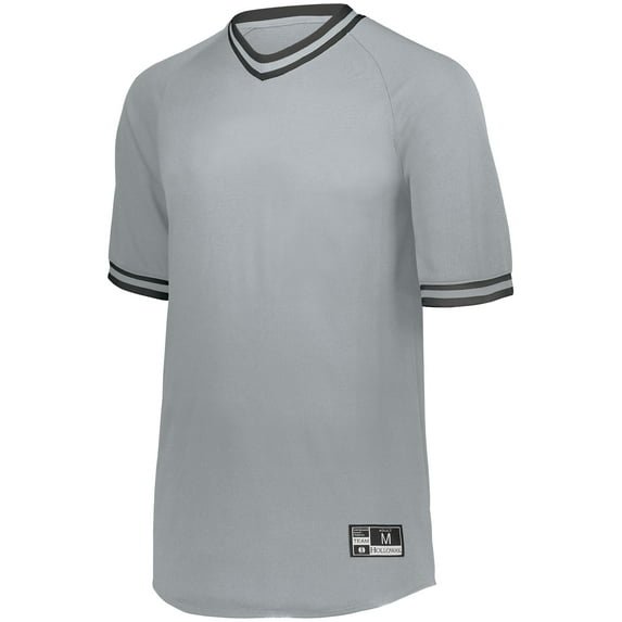 Holloway Sportswear S Boys Retro V-Neck Baseball Jersey Silver/Black 221221