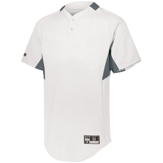 Holloway Sportswear S Game7 Two-Button Baseball Jersey White/Graphite 221024