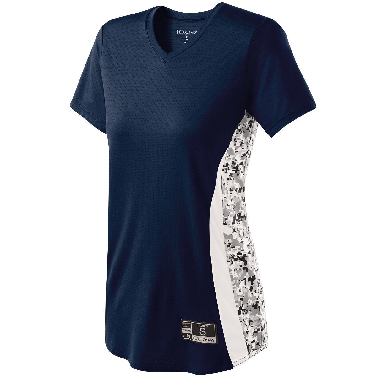 Holloway Raider Short Sleeve Pullover M Carbon Print/White