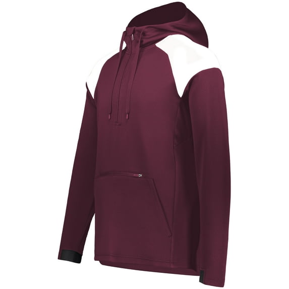 Holloway Sportswear S Limitless 1/4 Zip Hoodie Maroon/White 222584