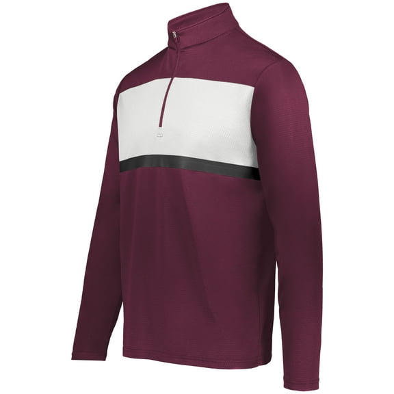 Holloway Sportswear S Prism Bold 1/4 Zip Pullover Maroon/White 222591