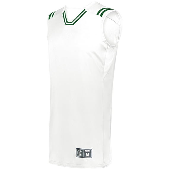 Holloway Sportswear S Retro Basketball Jersey White/Forest 224076