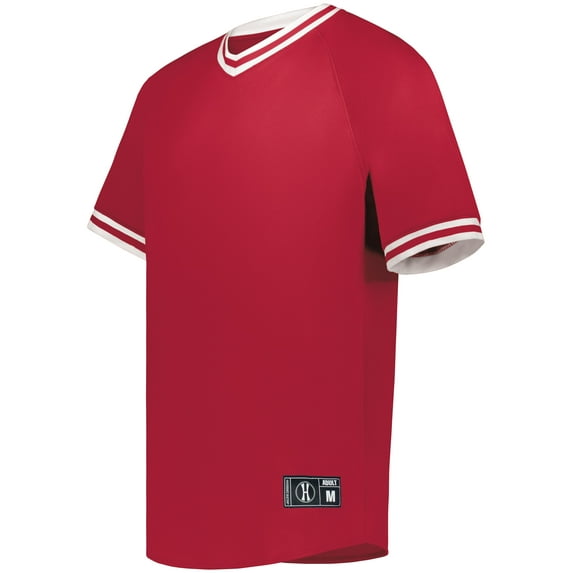 Holloway Sportswear S Retro V-Neck Baseball Jersey Scarlet/White 221021