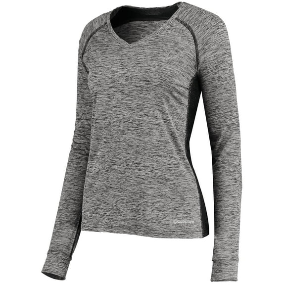Holloway Sportswear S Womens Electrify Coolcore® Long Sleeve Tee Black Heather 222770