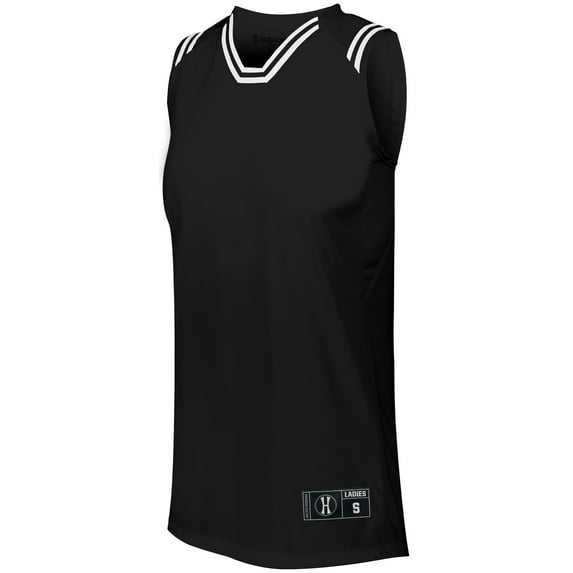Holloway Sportswear S Womens RETRO BASKETBALL JERSEY Black/White 224376