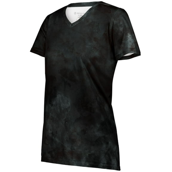 Holloway Sportswear S Womens Stock Cotton-Touch Poly Tee Black Cloud Print 222796