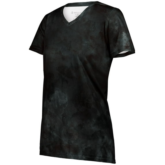 Holloway Sportswear S Womens Stock Cotton-Touch Poly Tee Black Cloud Print 222796