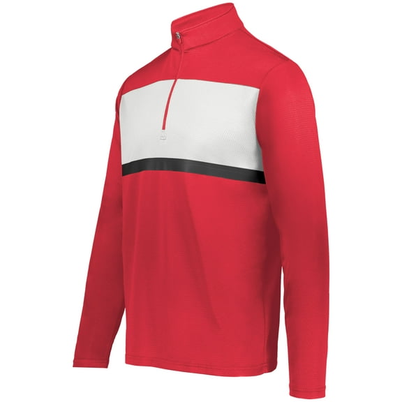 Holloway Sportswear XL Prism Bold 1/4 Zip Pullover Scarlet/White 222591