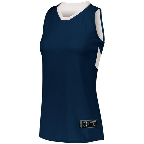 Holloway Sportswear XL Womens Dual-Side Single Ply Basketball Jersey Navy/White 224378